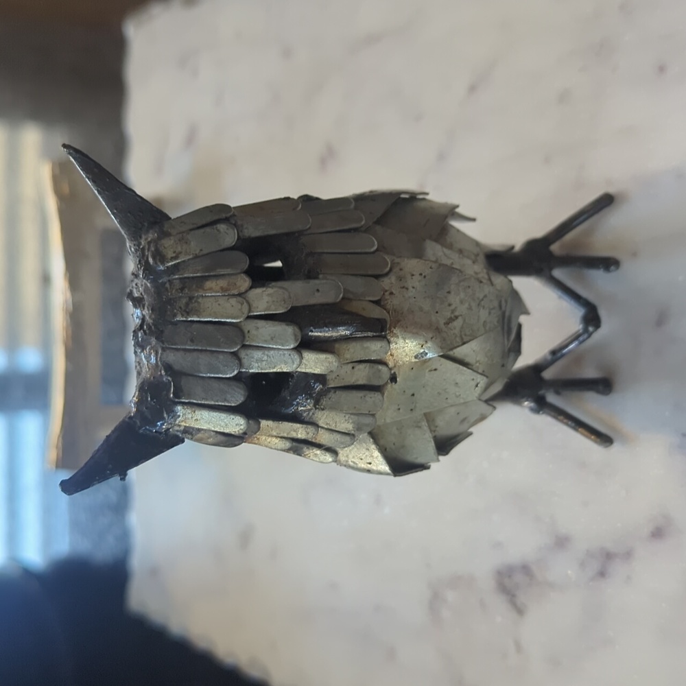 Hand forged metal owl